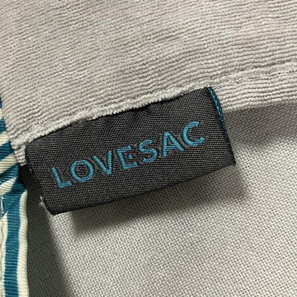 Lovesac Pillow Cover Geometric Pattern Gray Blue Large 33x27 Replacement Velour - Picture 12 of 16